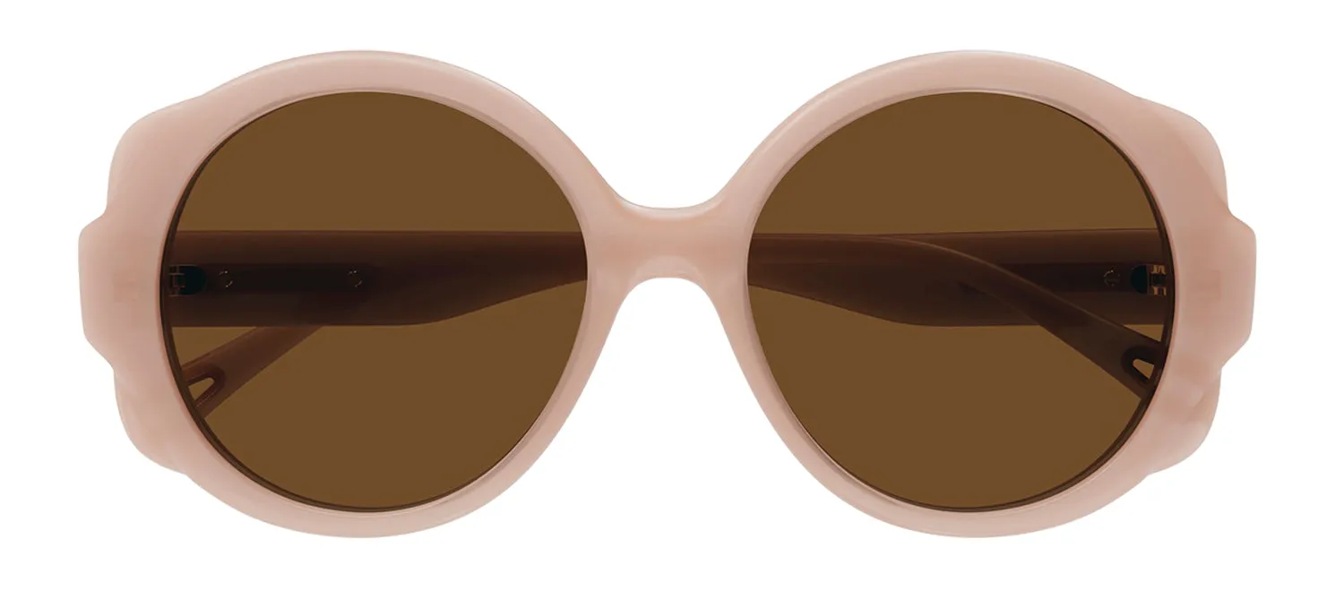 Chloe CH 0120S 003 Round Plastic Nude Sunglasses with Brown Lens sold by Gaffos product image thumbnail 2