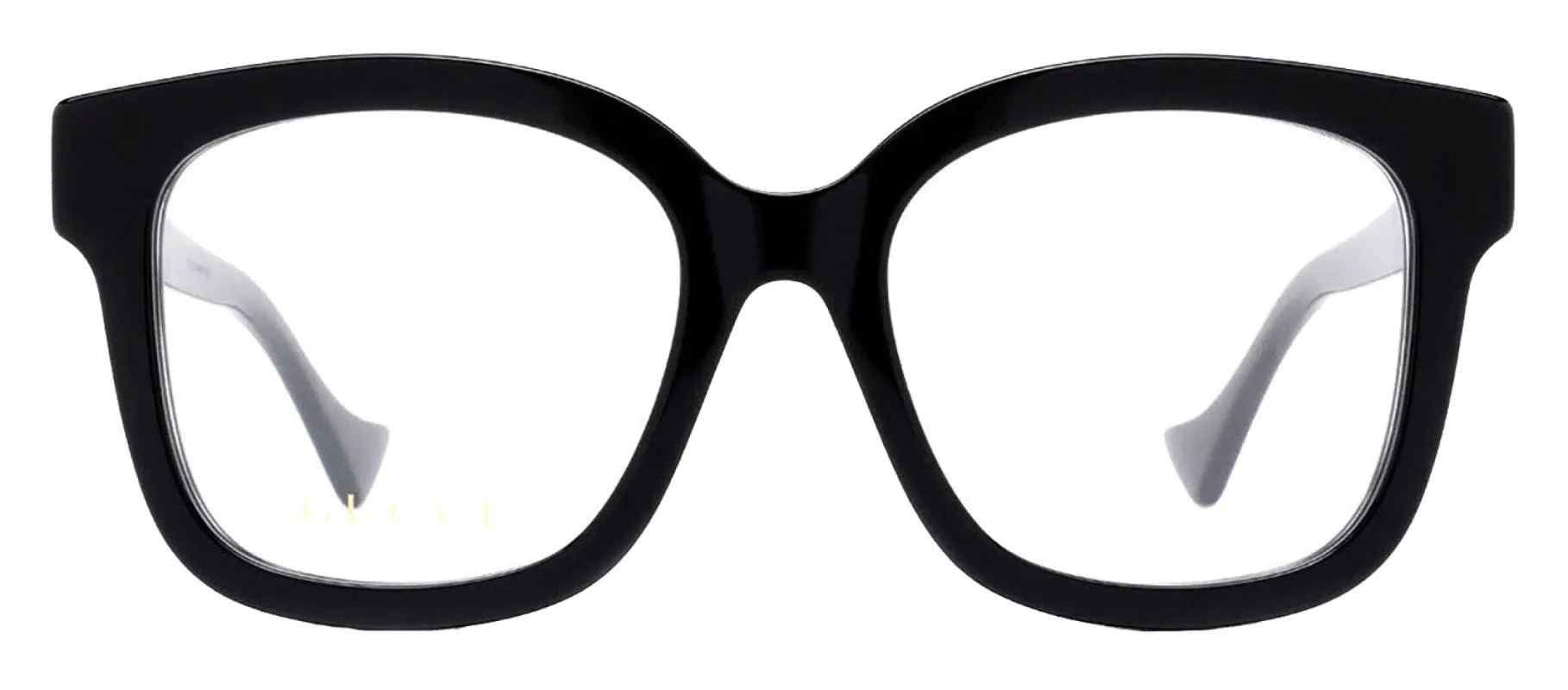 Gucci GUCCI LOGO GG 1258O 004 Rectangle Plastic Black Eyeglasses with Logo Stamped Demo Lenses sold by Gaffos