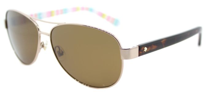 Kate Spade KS Dalia2/P RNF Aviator Metal Gold Sunglasses with Brown Polarized Lens sold by Gaffos