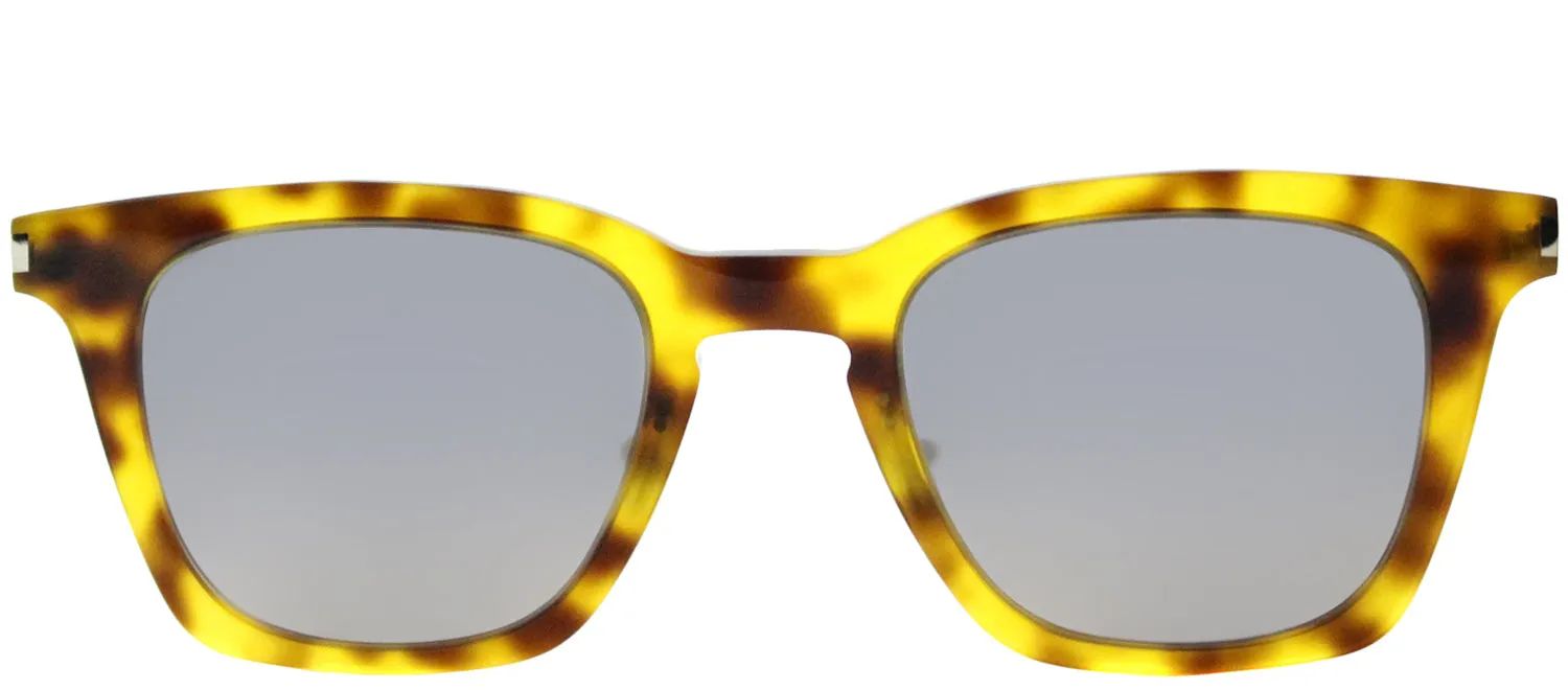 Saint Laurent SLIM SL 138 004 Square Acetate Tortoise/ Havana Sunglasses with Silver Mirror Lens sold by Gaffos