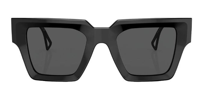 Versace VE 4431F 538087 Square Plastic Black Sunglasses with Dark Gray Solid Color Lens sold by Gaffos