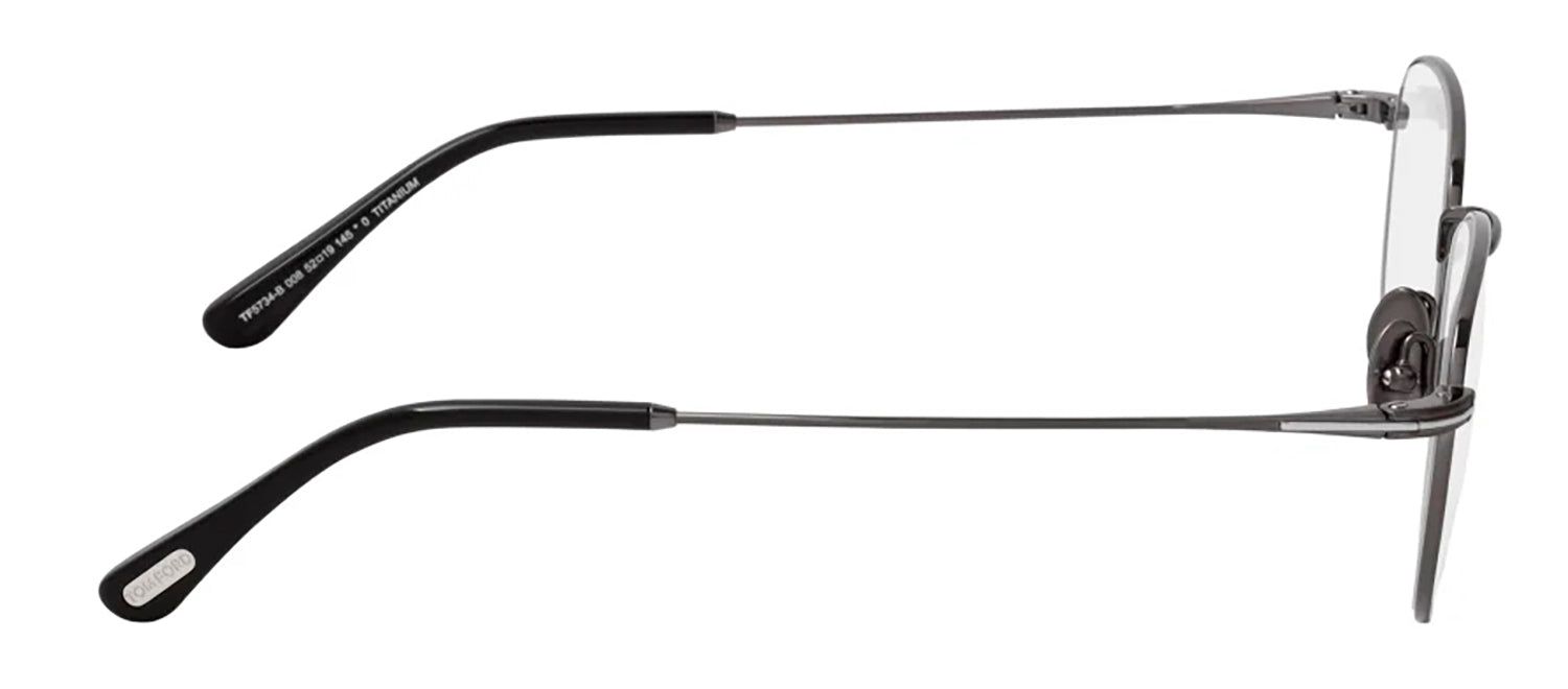 Tom Ford FT 5693-B 008 Aviator Metal Gunmetal Eyeglasses with Logo Stamped Demo Lenses Lens sold by Gaffos product image thumbnail 3