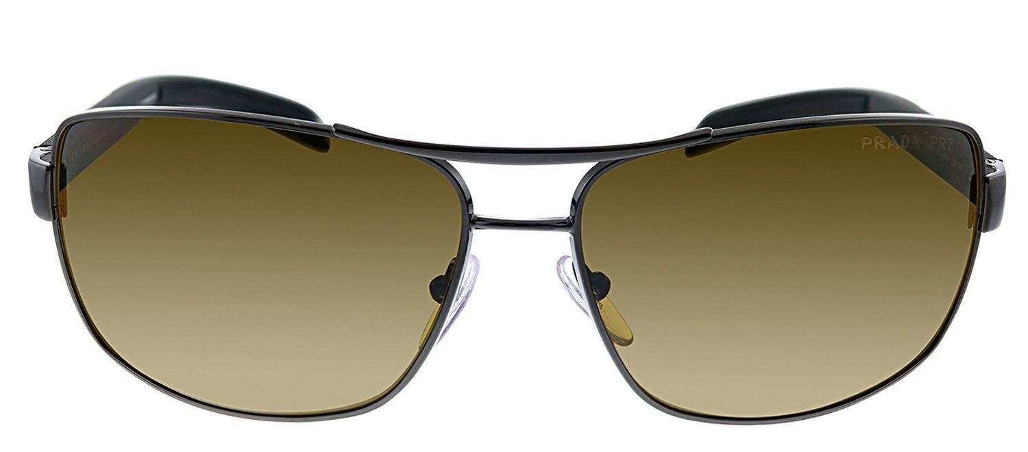 Prada Linea Rossa PS 54IS 5AV5Y1 Rectangle Metal Gunmetal Sunglasses with Brown Polarized Lens sold by Gaffos