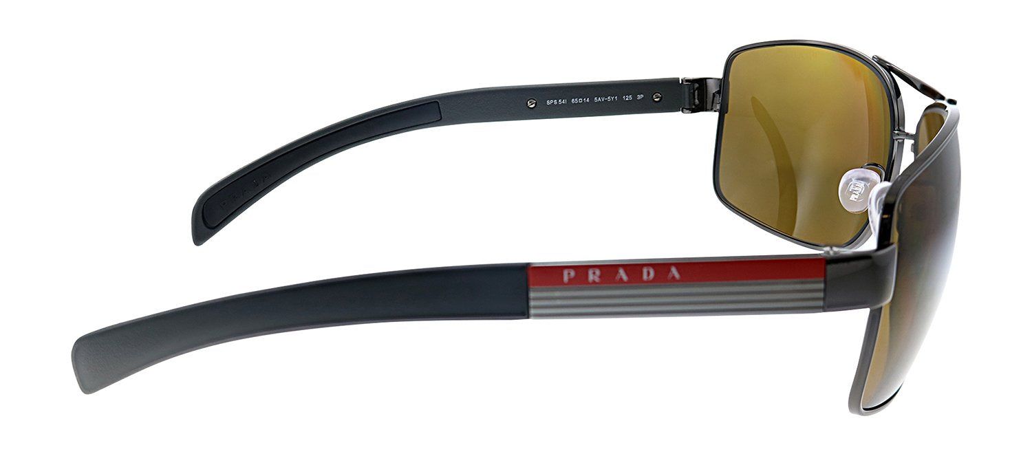 Prada Linea Rossa PS 54IS 5AV5Y1 Rectangle Metal Gunmetal Sunglasses with Brown Polarized Lens sold by Gaffos product image thumbnail 3