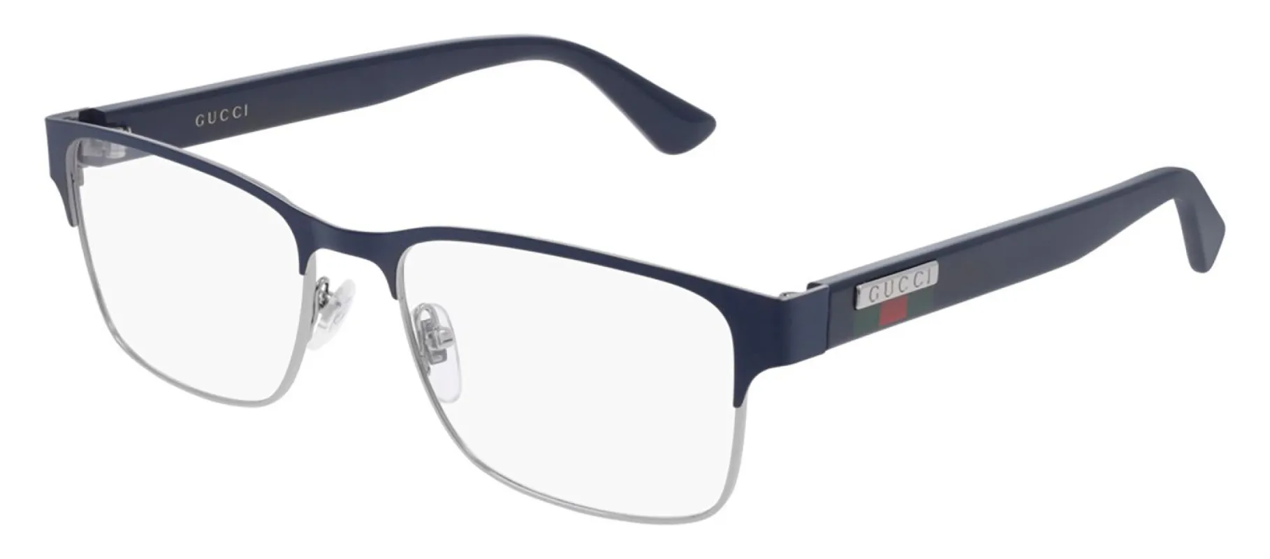Gucci GG 0750O 003 Rectangle Metal Blue Eyeglasses with Demo Lens sold by Gaffos