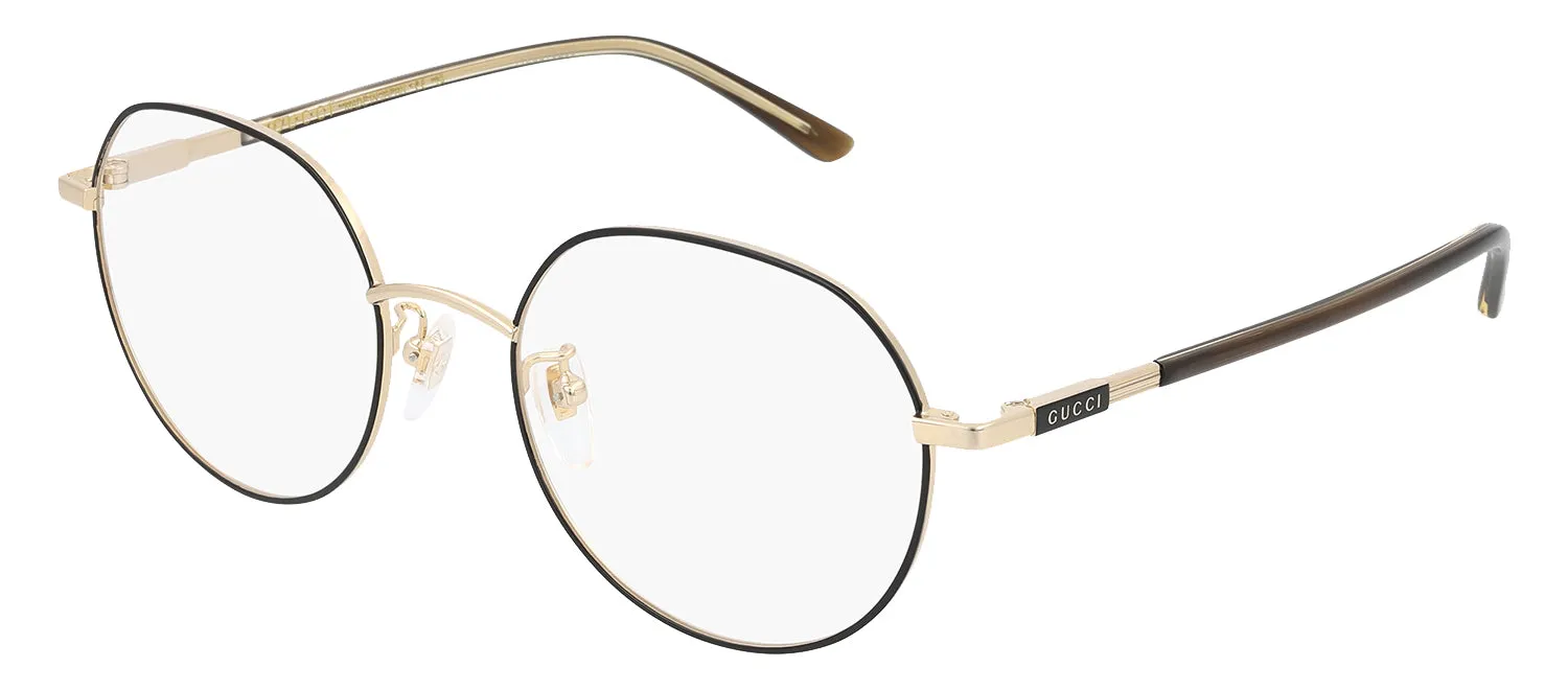 Gucci GUCCI LOGO GG 1349O 003 Round Metal Gold Eyeglasses with Logo Stamped Demo Lenses sold by Gaffos product image thumbnail 2
