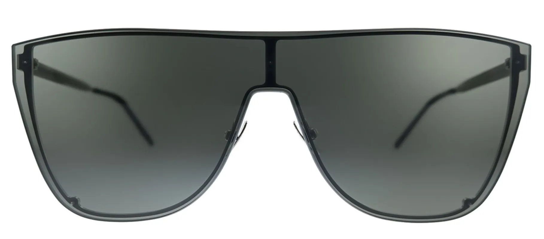 Saint Laurent MASK SL 1B 002 Square Metal Silver Sunglasses with Grey Lens sold by Gaffos