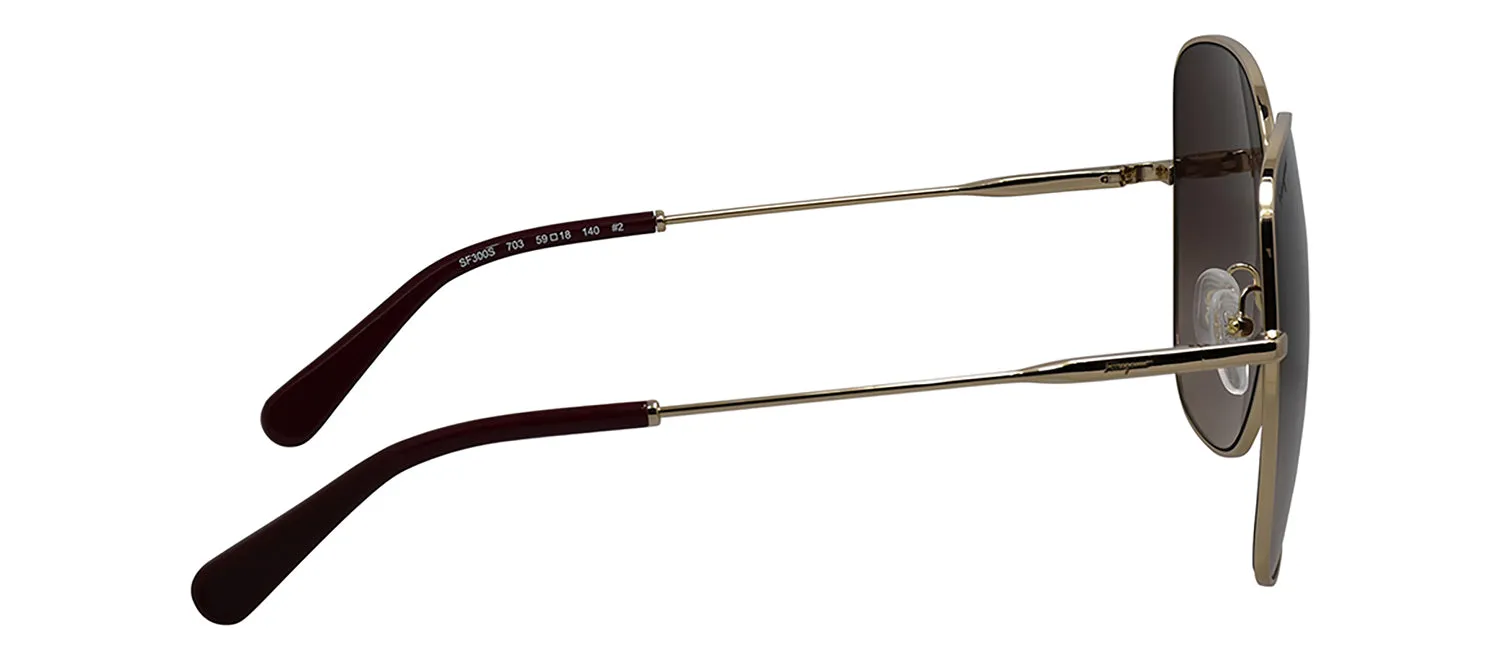 Salvatore Ferragamo SF 300S 703 Square Metal Brown Sunglasses with Brown Gradient Lens sold by Gaffos product image thumbnail 3