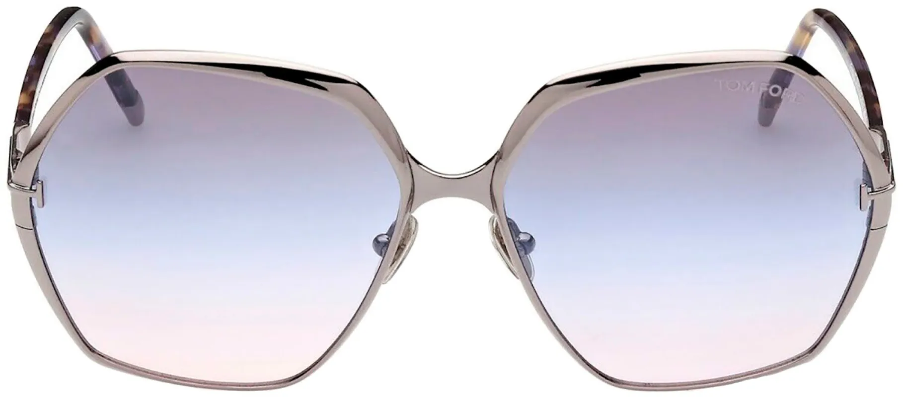 Tom Ford Fonda-02 TF 912 14B Geometric Metal Ruthenium Sunglasses with Blue Gradient Lens sold by Gaffos