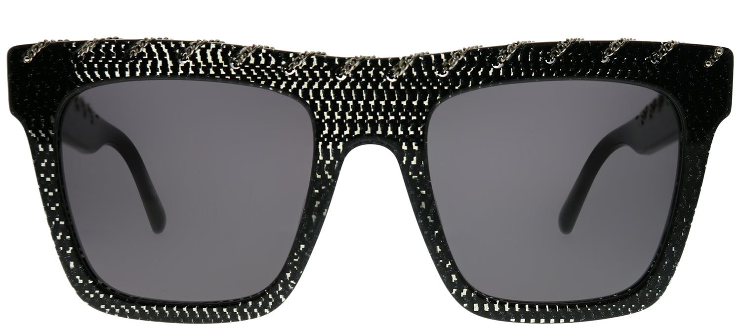 Stella McCartney SC 0128S 006 Square Plastic Black Sunglasses with Grey Lens sold by Gaffos