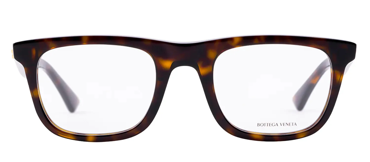 Bottega Veneta BV 1129O 002 Rectangle Plastic Havana Eyeglasses with Logo Stamped Demo Lens sold by Gaffos