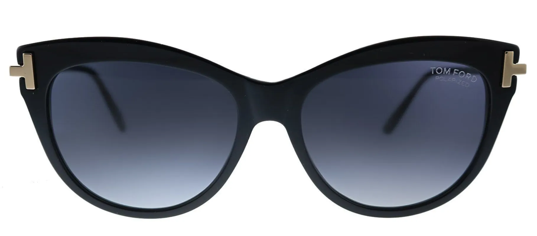 Tom Ford Kira TF 821 01D Cat-Eye Plastic Black Sunglasses with Grey Polarized Lens sold by Gaffos