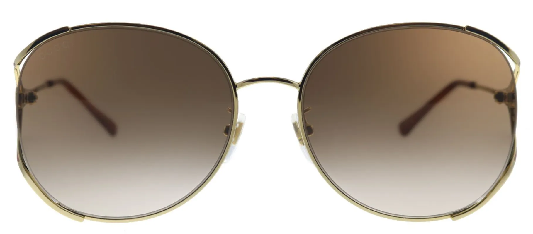 Gucci GG 0650SK 004 Round Metal Gold Sunglasses with Brown Gradient Lens sold by Gaffos