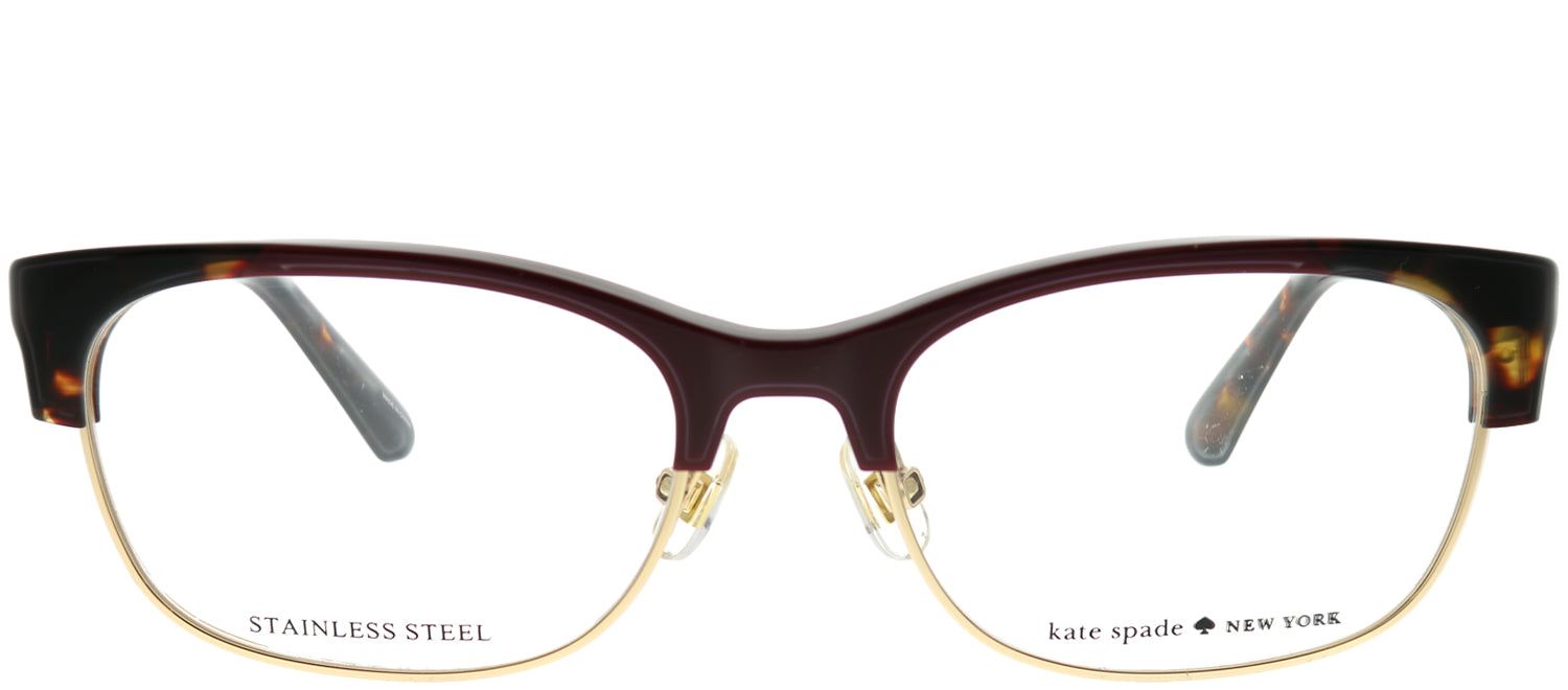 Kate Spade KS Adali LHF Rectangle Plastic Burgundy/ Red Eyeglasses with Demo Lens sold by Gaffos