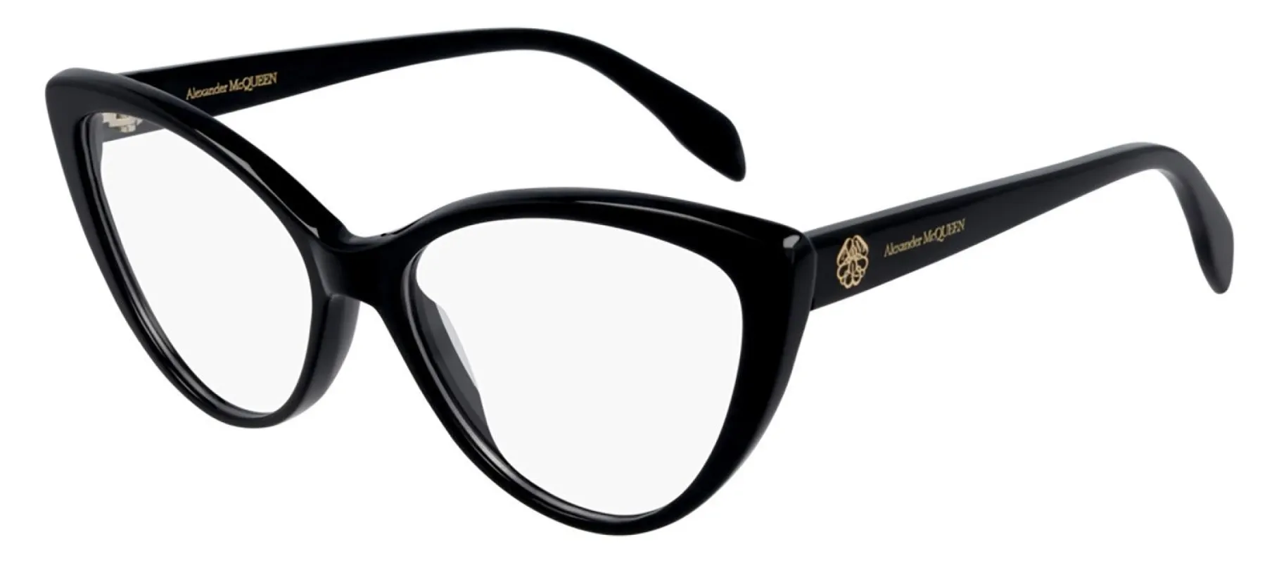 Alexander McQueen AM 0287O 001 Cat-Eye Acetate Black Eyeglasses with Demo Lens sold by Gaffos