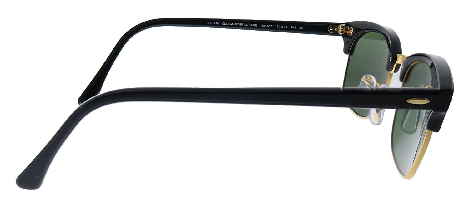 Ray-Ban Clubmaster Square RB 3916 130331 Rectangle Plastic Black Sunglasses with Green Lens sold by Gaffos product image thumbnail 3