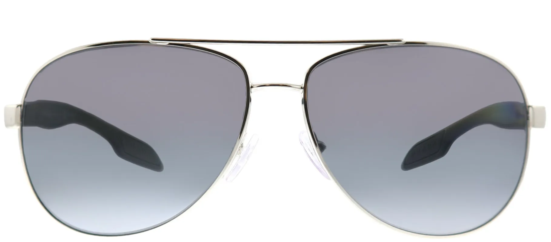 Prada Linea Rossa Lifestyle PS 53PS 1BC5W1 Aviator Metal Silver Sunglasses with Grey Gradient Polarized Lens sold by Gaffos
