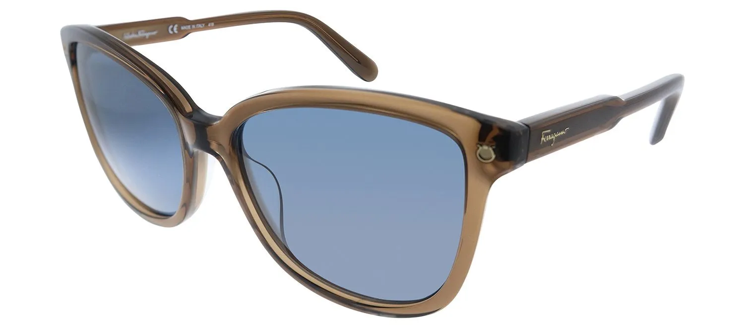 Salvatore Ferragamo SF 815S 210 Square Plastic Brown Sunglasses with Blue Lens sold by Gaffos product image thumbnail 2
