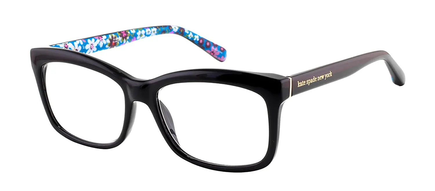 Kate Spade KS Dollie IPR Rectangle Plastic Havana Eyeglasses with Clear Blue Block Coating Lens sold by Gaffos