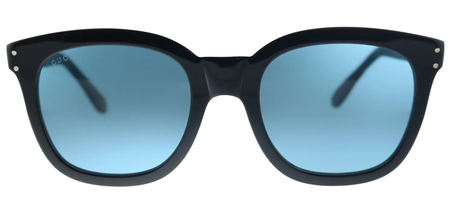 Gucci GG 0571S 004 Square Acetate Black Sunglasses with Blue Lens sold by Gaffos