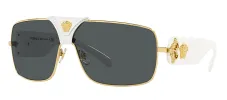 Versace VE 2207Q 134187 Square Metal Gold Sunglasses with Grey Lens sold by Gaffos