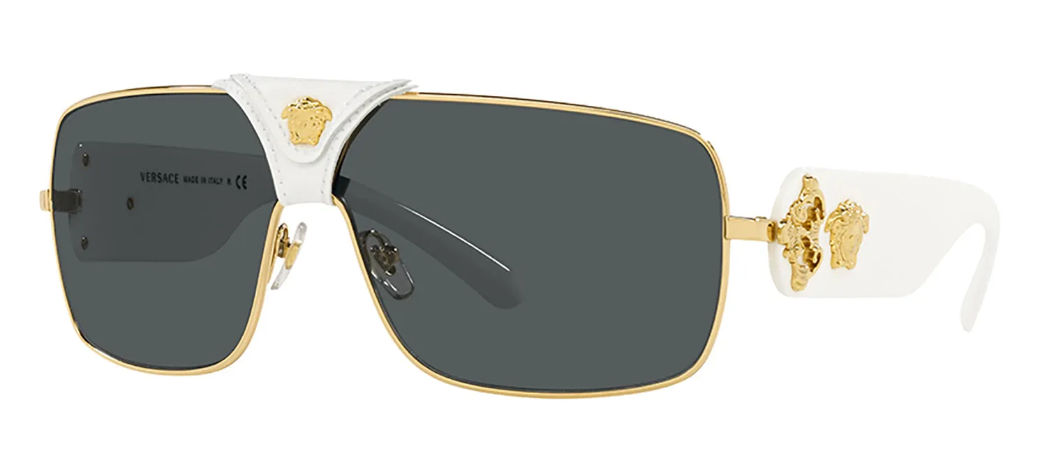 Versace VE 2207Q 134187 Square Metal Gold Sunglasses with Grey Lens sold by Gaffos product image thumbnail 2