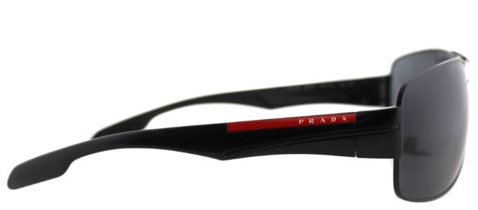 Prada Linea Rossa PS 53NS 1BO5Z1 Rectangle Metal Black Sunglasses with Grey Polarized Lens sold by Gaffos