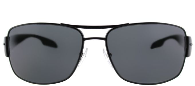Prada Linea Rossa PS 53NS 1BO5Z1 Rectangle Metal Black Sunglasses with Grey Polarized Lens sold by Gaffos