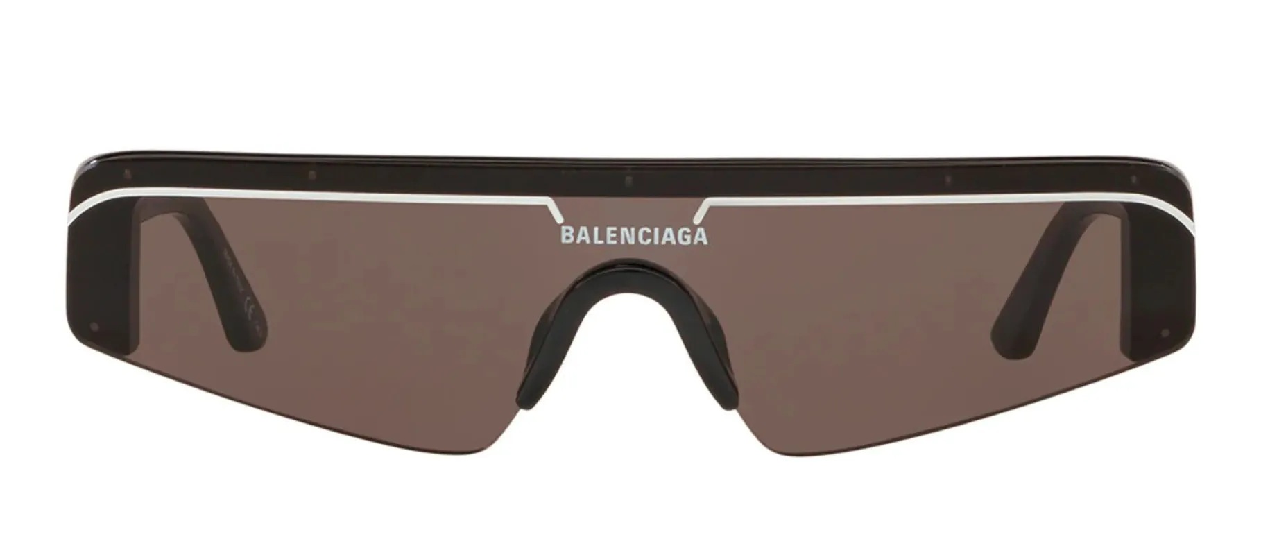 Balenciaga BB 0003S 001 Shield Plastic Black Sunglasses with Grey Lens sold by Gaffos