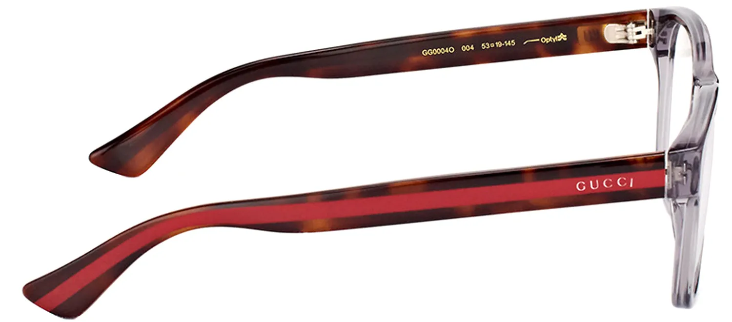 Gucci GG 0004O 004 Square Acetate Grey Eyeglasses with Demo Lens sold by Gaffos product image thumbnail 3