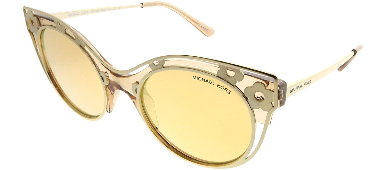 Michael Kors MK 1038 33557J Cat-Eye Metal Brown Sunglasses with Yellow Gold Mirror Lens sold by Gaffos product image thumbnail 2