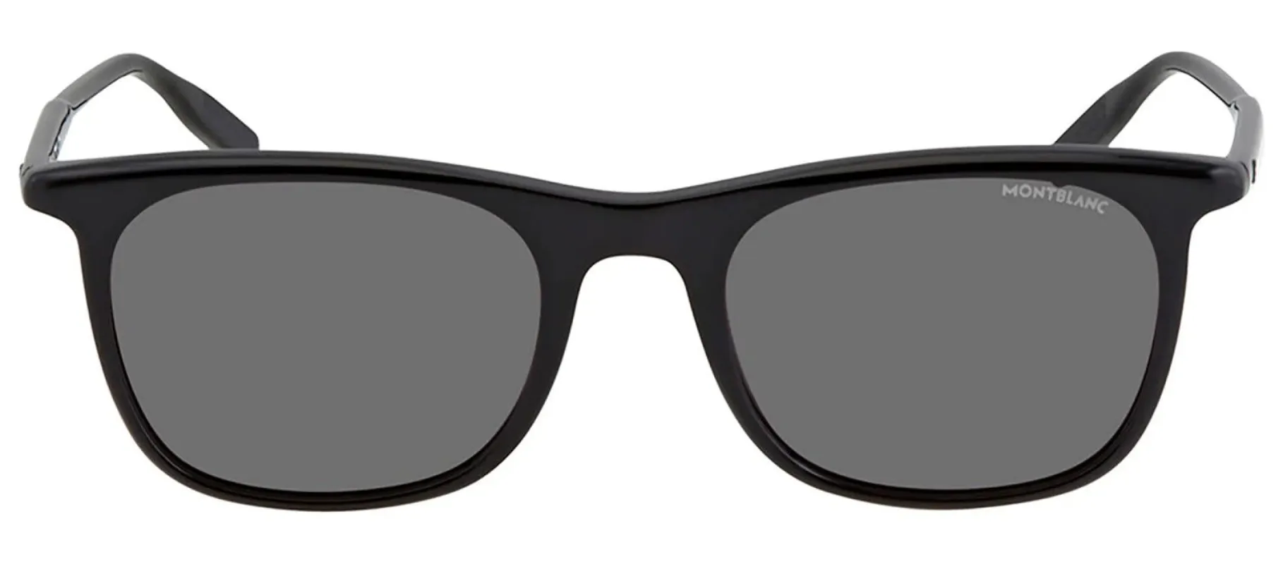 Montblanc MB 0007S 001 Rectangle Plastic Black Sunglasses with Grey Lens made by Gaffos