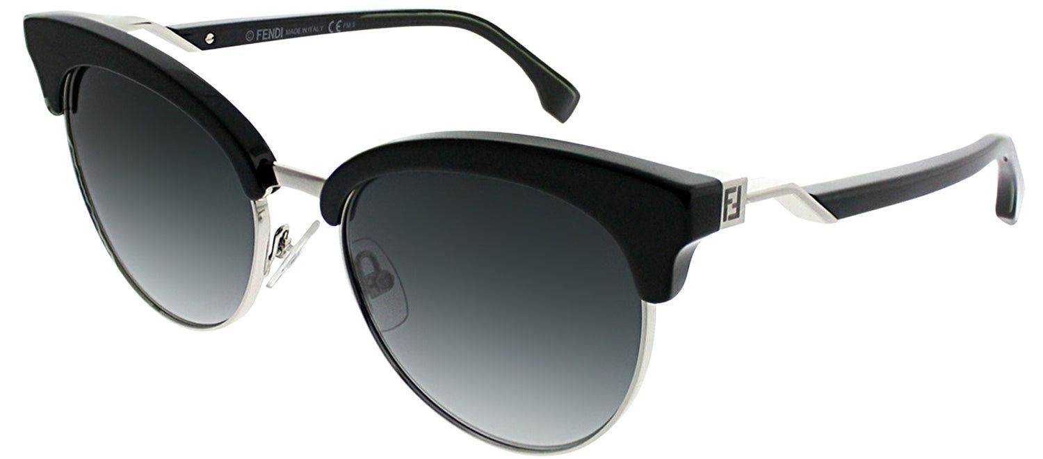 Fendi FF 0229 807 9O Round Plastic Black Sunglasses with Grey Gradient Lens sold by Gaffos product image thumbnail 2