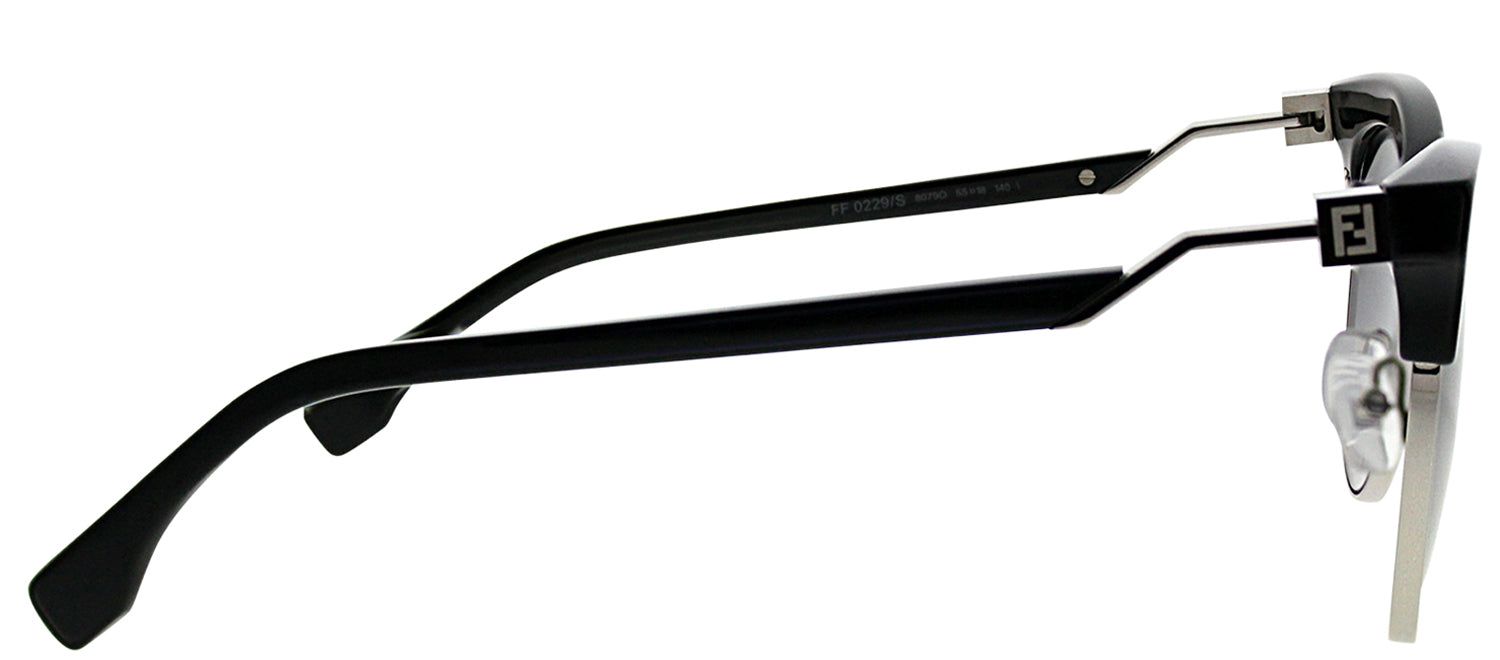 Fendi FF 0229 807 9O Round Plastic Black Sunglasses with Grey Gradient Lens sold by Gaffos product image thumbnail 3