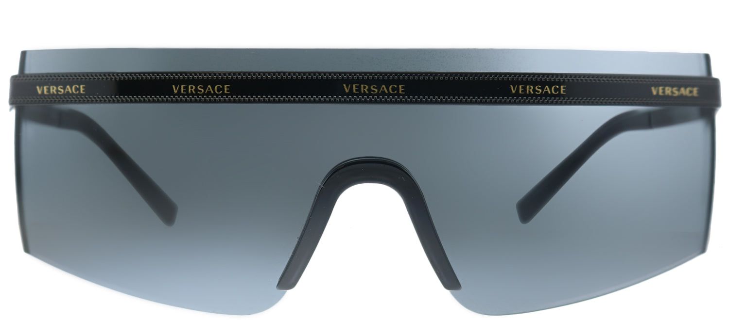Versace VE 2208 100987 Shield Metal Black Sunglasses with Grey Lens sold by Gaffos