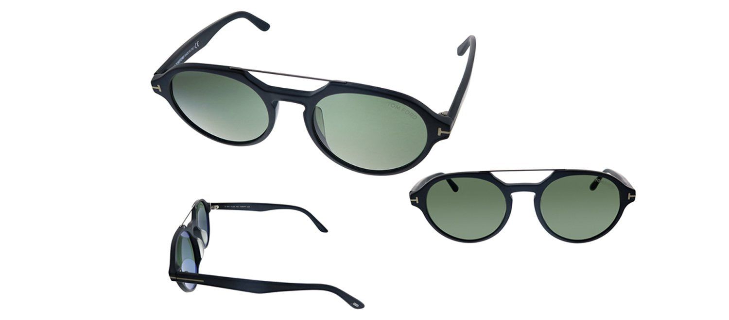 Tom Ford TF 696-F 02N Round Plastic Black Sunglasses with Green Lens sold by Gaffos product image thumbnail 4