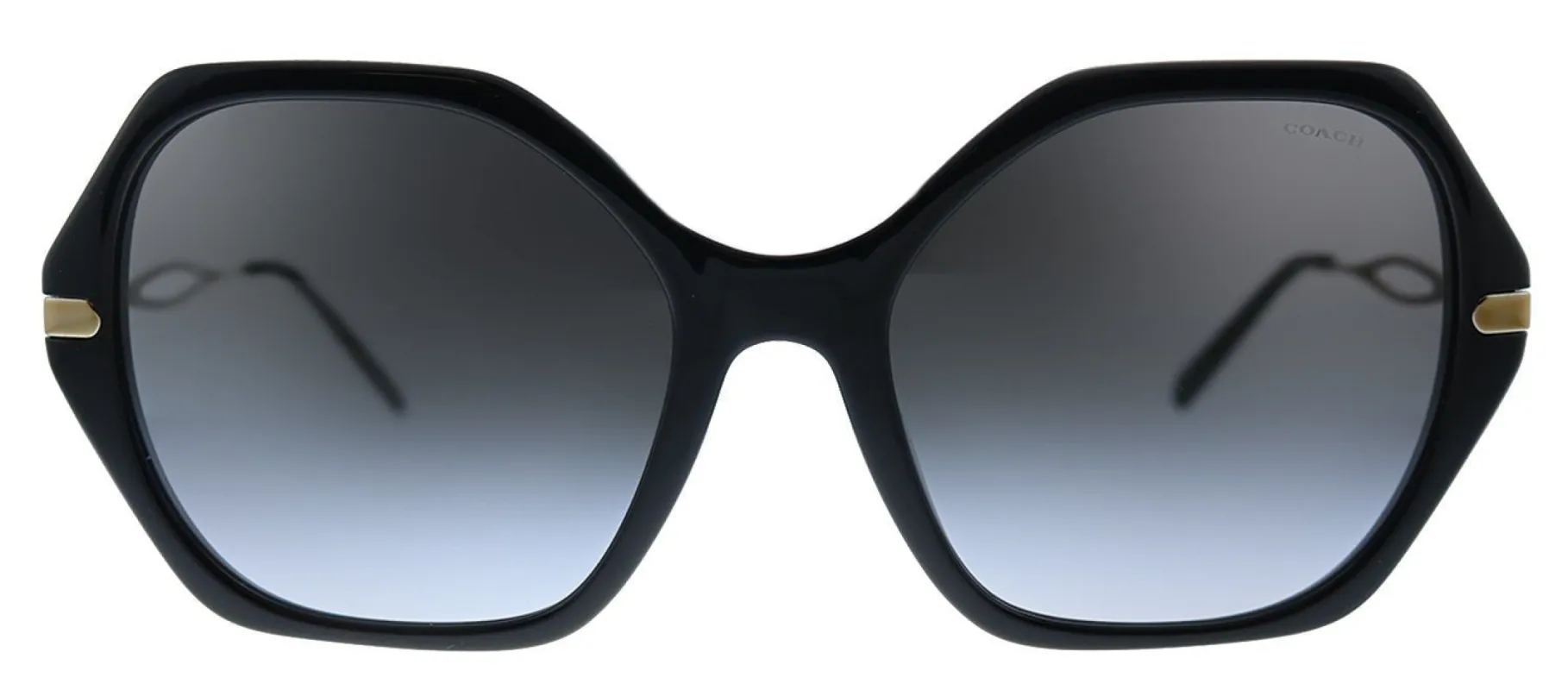 Coach C3345 HC 8315 50028G Geometric Plastic Black Sunglasses with Grey Gradient Lens sold by Gaffos