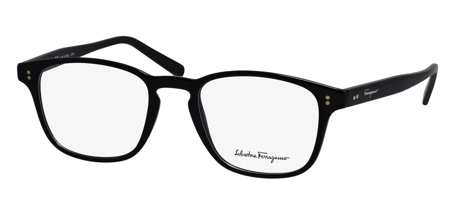 Salvatore Ferragamo SF 2913 001 Square Plastic Black Eyeglasses with Logo Stamped Demo Lenses sold by Gaffos product image thumbnail 2