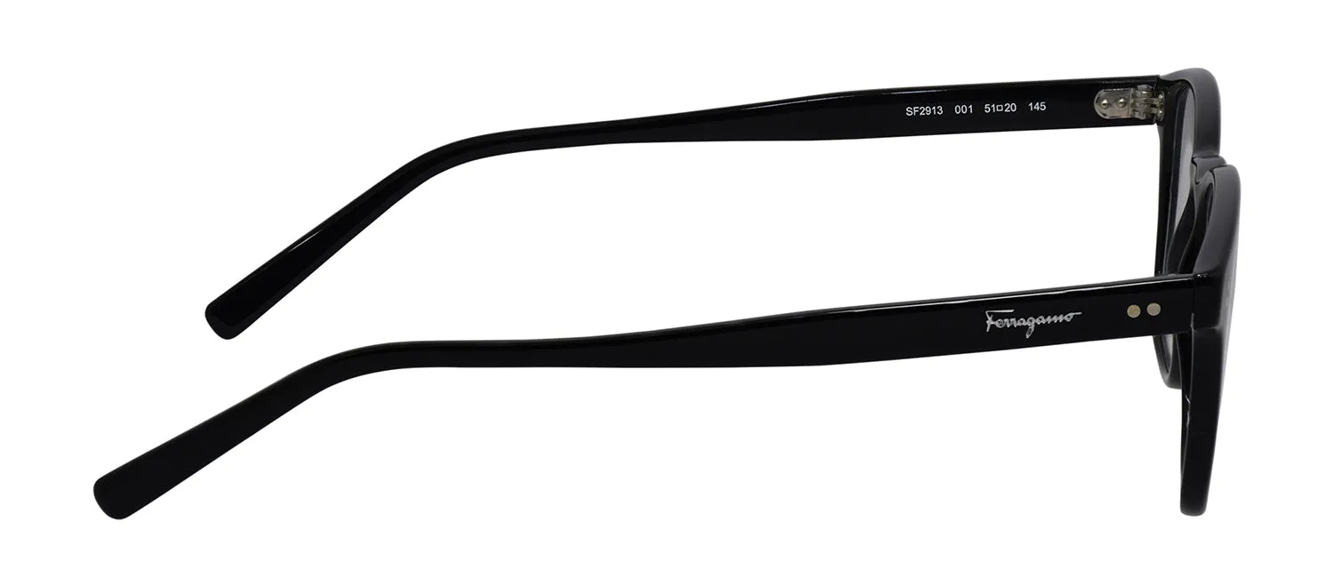 Salvatore Ferragamo SF 2913 001 Square Plastic Black Eyeglasses with Logo Stamped Demo Lenses sold by Gaffos product image thumbnail 3