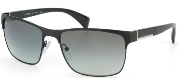 Prada PR 51OS FAD3M1 Fashion Metal Black Sunglasses with Grey Gradient Lens sold by Gaffos