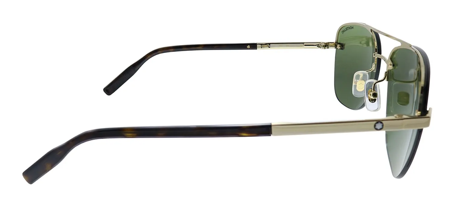 Montblanc MB 0056S 002 Aviator Metal Gold Sunglasses with Green Lens sold by Gaffos product image thumbnail 3