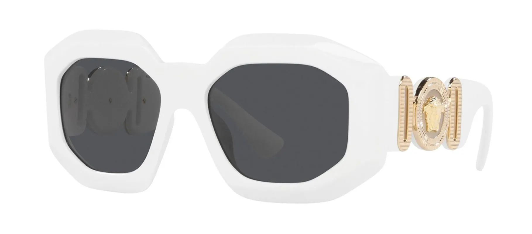 Versace VE 4424U 314/87 Irregular Plastic White Sunglasses with Dark Grey Lens sold by Gaffos