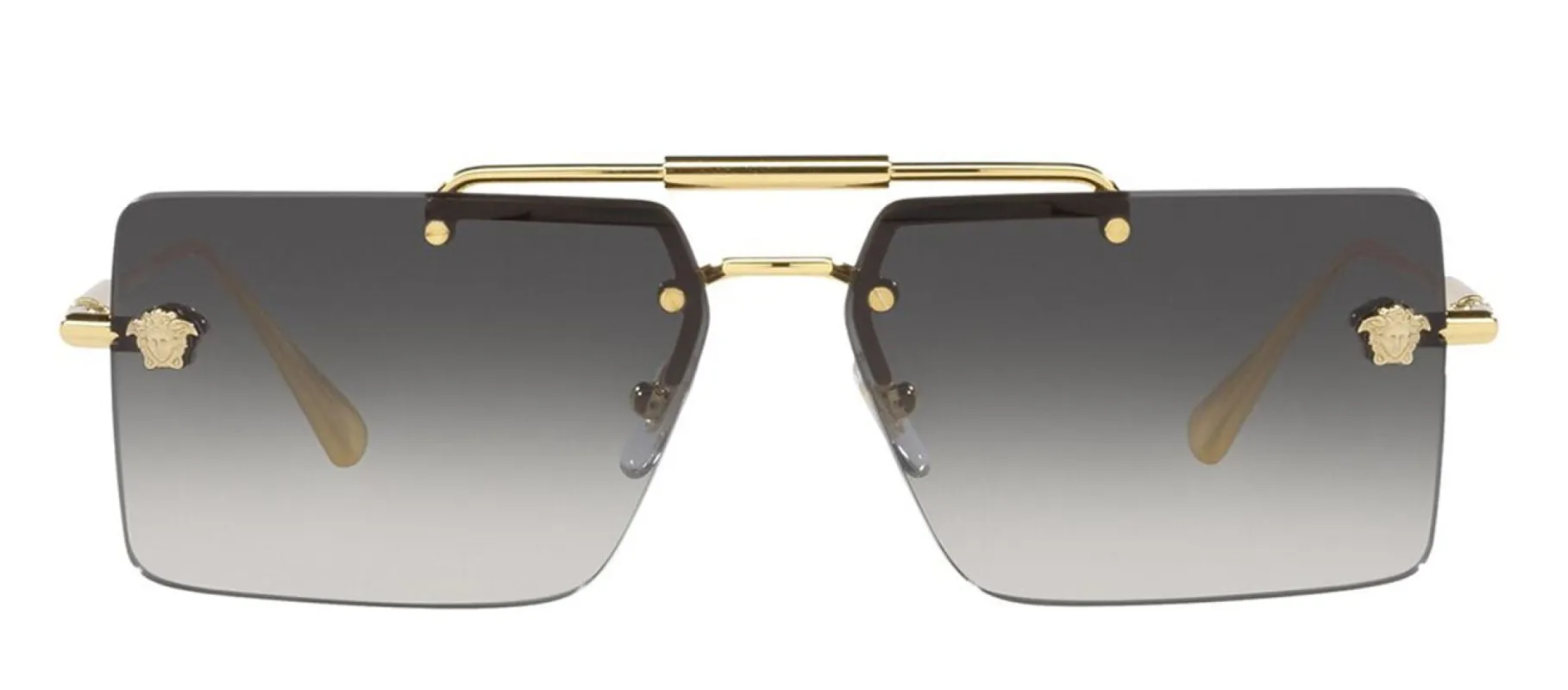 Versace VE 2245 10028G Rimless Metal Gold Sunglasses with Grey Gradient Lens sold by Gaffos