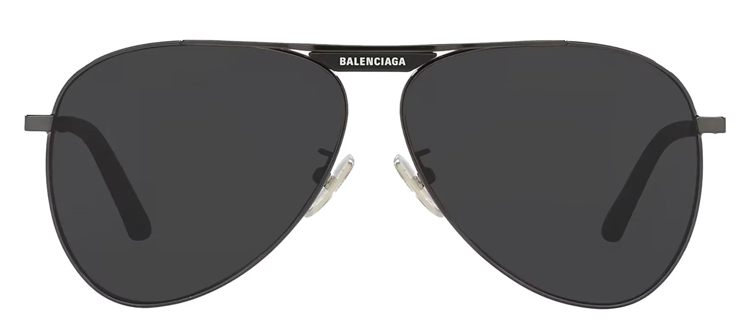 Balenciaga EVERYDAY BB 0244S 001 Aviator Metal Grey Sunglasses with Grey Lens sold by Gaffos
