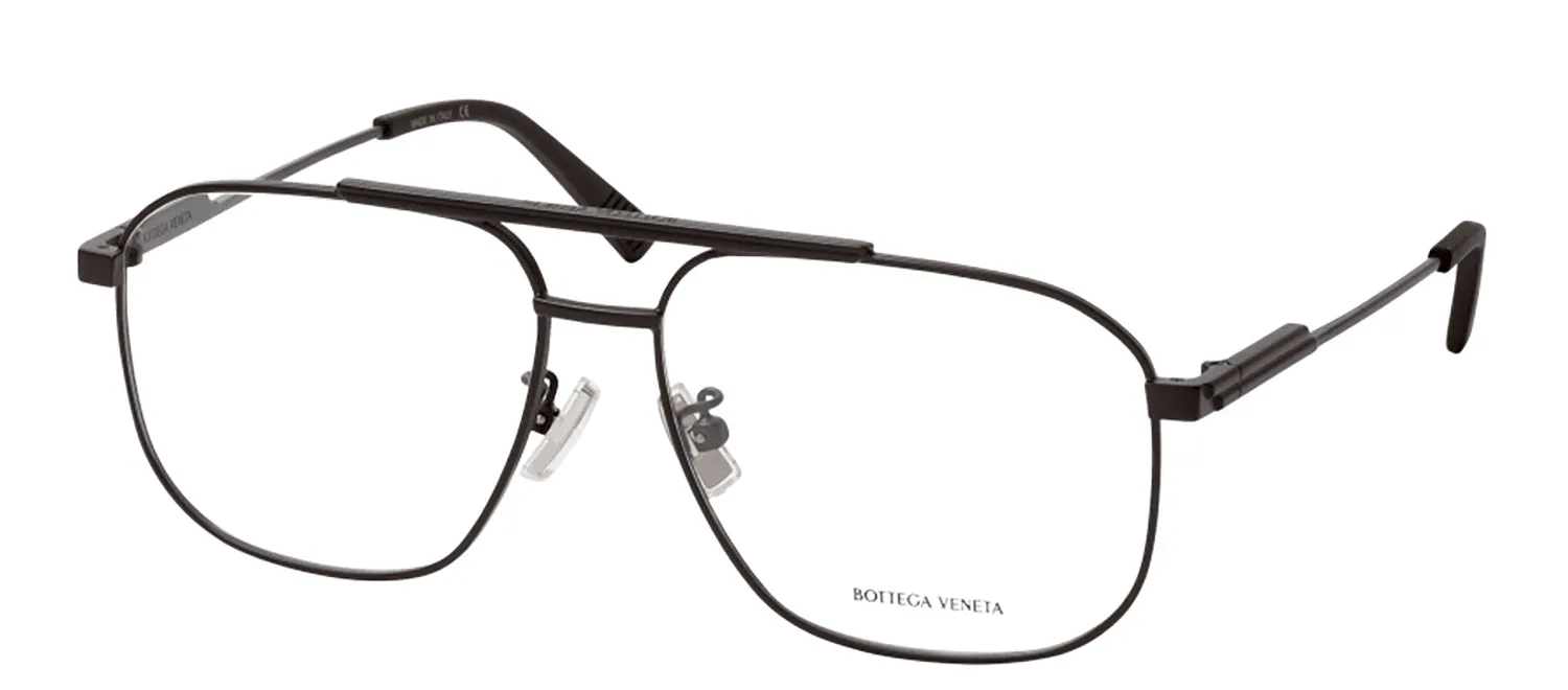 Bottega Veneta BV 1159O 001 Aviator Metal Black Eyeglasses with Logo Stamped Demo Lenses sold by Gaffos