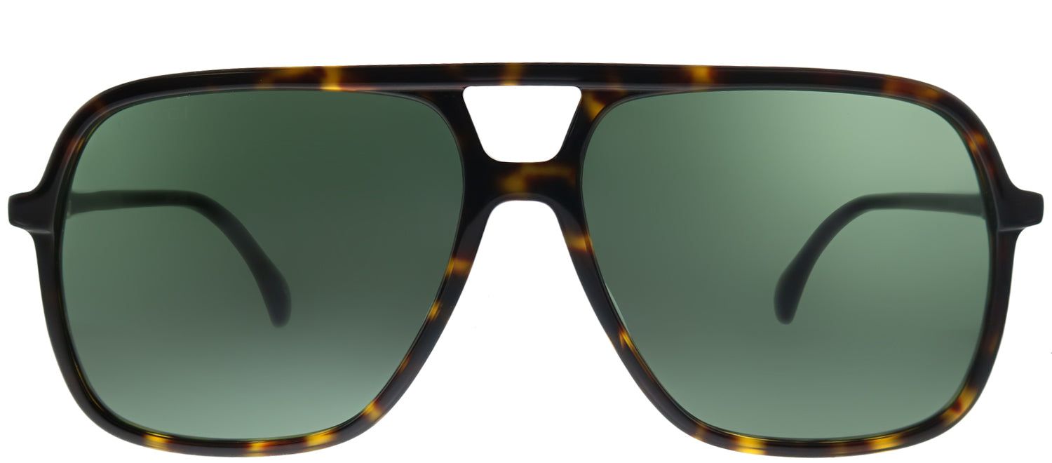 Gucci GG 0545S 002 Aviator Acetate Tortoise/ Havana Sunglasses with Green Lens sold by Gaffos
