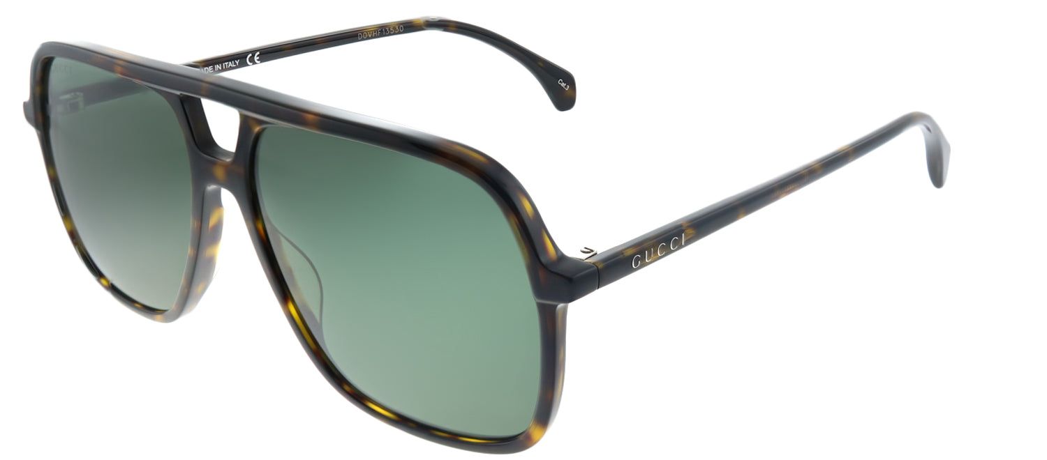 Gucci GG 0545S 002 Aviator Acetate Tortoise/ Havana Sunglasses with Green Lens sold by Gaffos product image thumbnail 2
