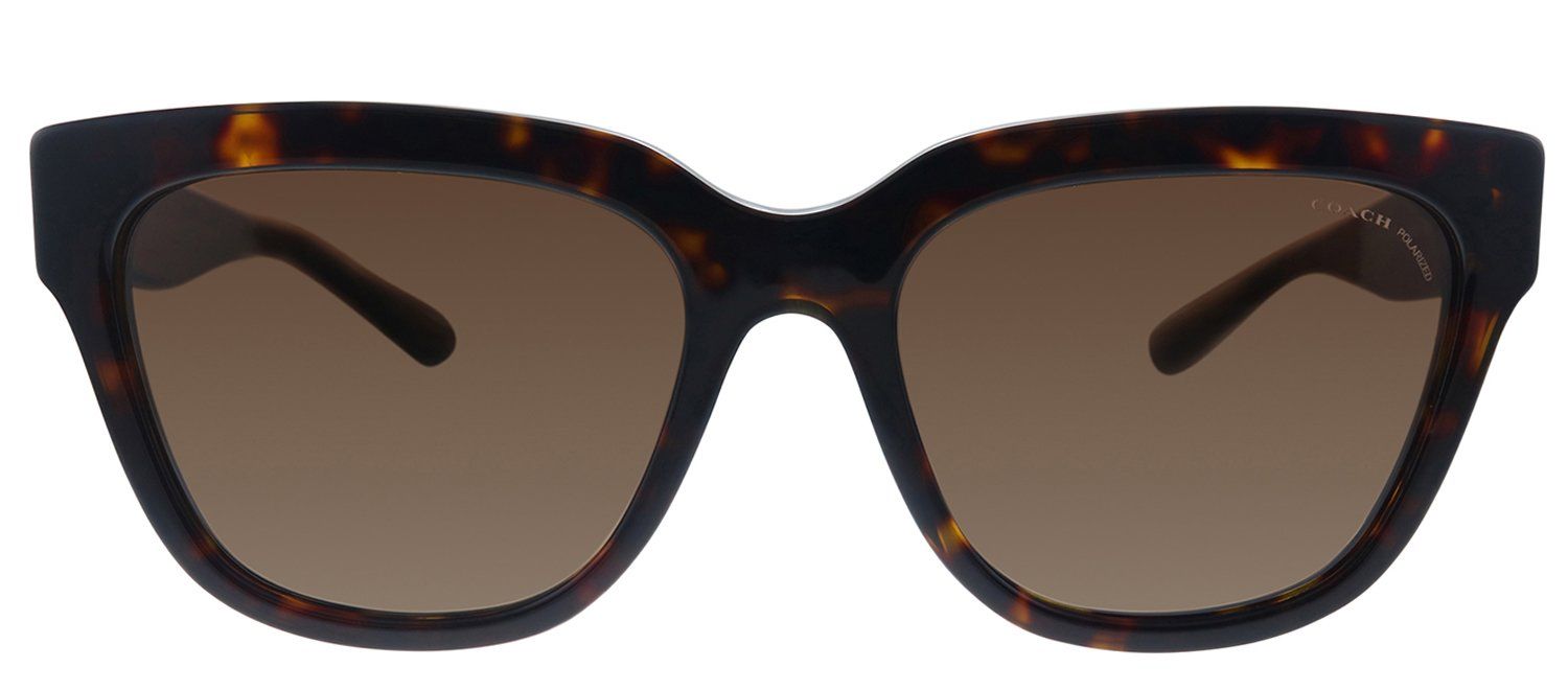 Coach HC 8262 5120T5 Square Plastic Havana Sunglasses with Brown Polarized Lens sold by Gaffos