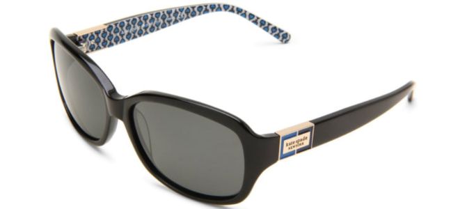 Kate Spade KS Annika JEDP Rectangle Plastic Black Sunglasses with Grey Polarized Lens sold by Gaffos