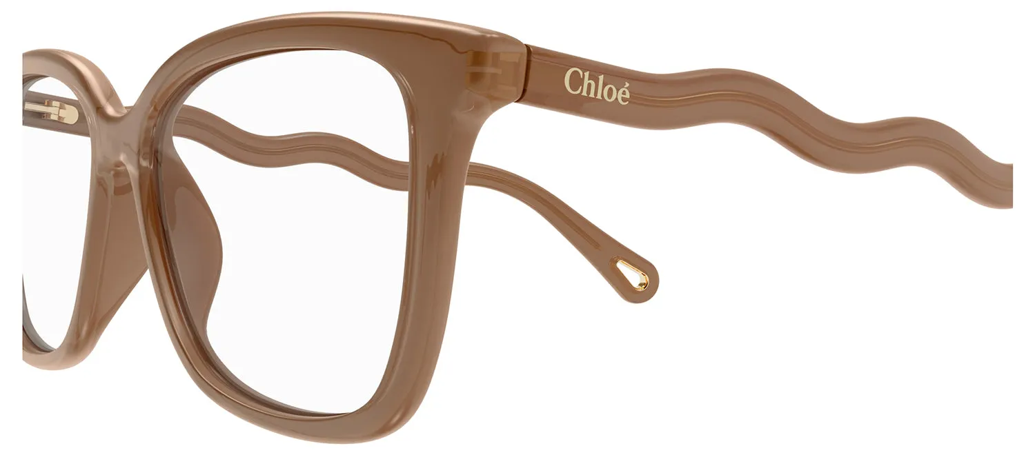 Chloe CH 0090O 008 Rectangle Plastic Nude Eyeglasses with Logo Stamped Demo Lenses sold by Gaffos product image thumbnail 3
